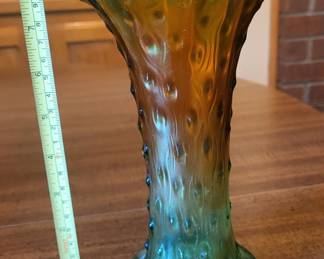 Small sample of carnival glass