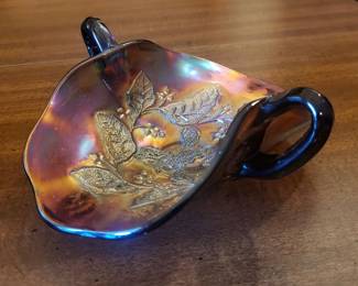 Small sample of carnival glass