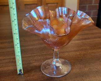 Small sample of carnival glass