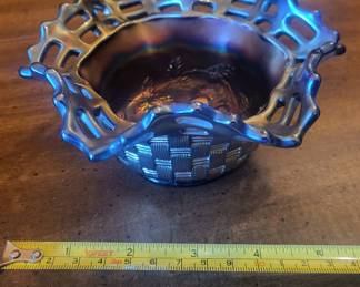 Small sample of carnival glass