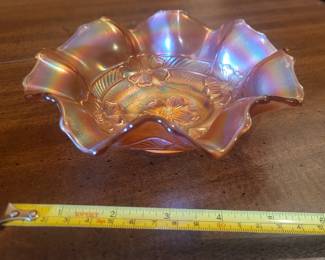 Small sample of carnival glass