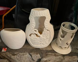 Slipcast pieces, ceramics