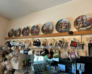 Collectors plates, fun mugs.