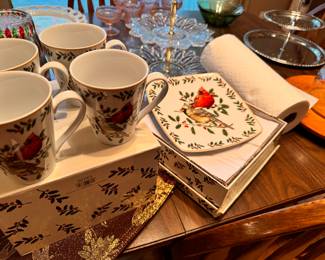 Cardinal cups and plates 