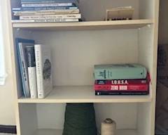 three tier white bookcase