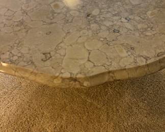 marble top coffee table top view