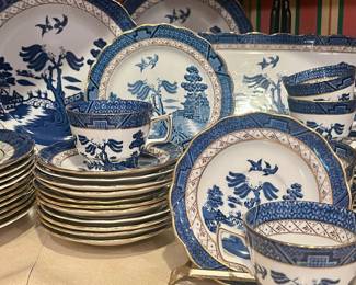 Real Old Blue Willow with gold banding from the 1960s and never used!