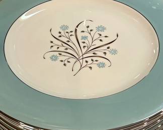 1940-50 SYRACUSE turquoise and silver fine china