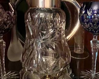 Cut glass and silver plate