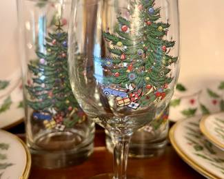 Spode wine glasses and highballs