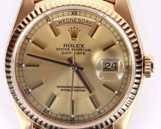 ROLEX 18K GOLD DAY DATE PRESIDENT WATCH 18238
