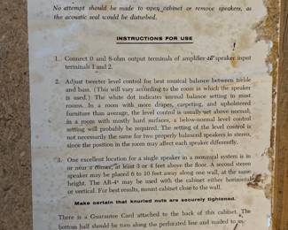 AR-4x  Acoustic Suspension Loudspeaker system 