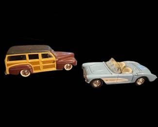 Brookin 1948 Ford Woody Car and Yat Ming 1957 Chevy Corvette