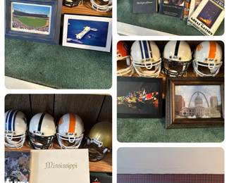 SPORTS HELMETS- small size and other historical photos and Mississippi History Book