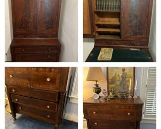 Empire Bookcase Secretary and Empire Chest