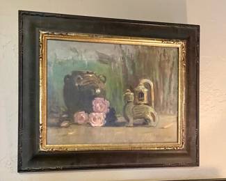  "The Jade Lantern" 12x16 oil painting by James Bruce prestigious Oklahoma Governor's Arts award winner, signature member and board member of Oil Painters of America, as well as Salmagundi  Club of New York non- resident artist and signature member of the OK Society of Impressionists