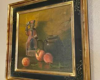  "Fruit of the Gods" 15x15 oil painting by James Bruce prestigious Oklahoma Governor's Arts award winner, signature member and board member of Oil Painters of America, as well as Salmagundi  Club of New York non- resident artist and signature member of the OK Society of Impressionists