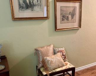 Pencil drawing signed by artist Hedley Fitton and Pencil drawing signed by Tarek F. Simon