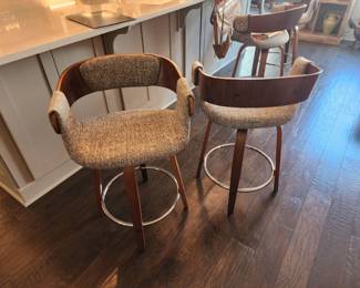 Wood and Upholstery Counter Stools