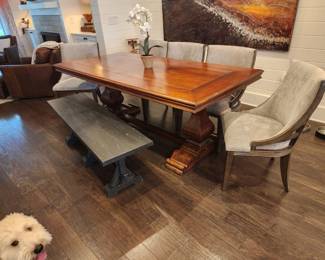 Farmers Table/Bench and 5 Chairs