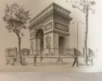 Paris Pencil Drawings Signed Prints
