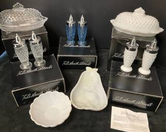 L.E. Smith Glass Co. Hobnail Butter Dishes, Salt Pepper Set, More