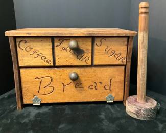 Handmade Paper Towel Holder Bread, Flour, Sugar, Coffee Box