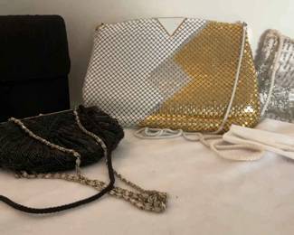 Four Evening Purses White Evening Gloves