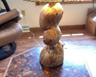 Burled Lamp Resin Agate Side Table