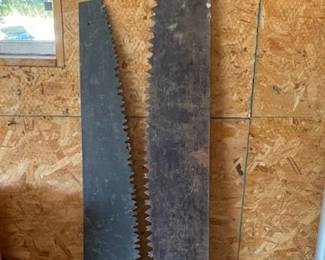 2 Vintage Large Crosscut Saws