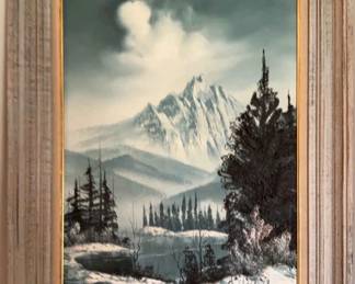 Winter Lake Scene, Signed