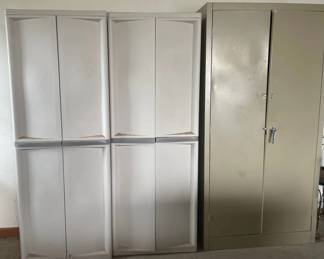 Two Sterilite One Metal Storage Cabinet