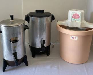 Rival Ice Cream Maker Two Coffee Percolators
