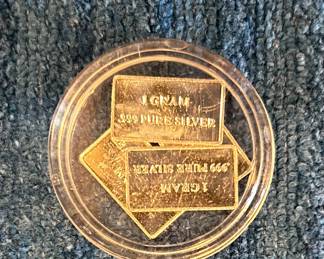 Four 1gm USCG Silver Bars
