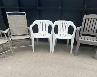 Four Stacking Chairs Two Folding Chairs