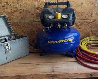 Goodyear Air Compressor, Two Hoses, Accessories