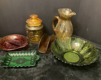 Assorted Colored Glass Items