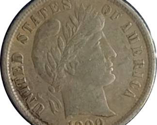 1900 AU50 Barber Dime Coinmodified