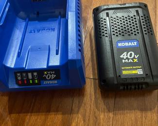 Kobalt battery and charger. The charger is brand new and has never been used.