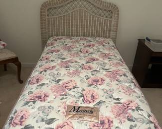 Henry Link wicker headboard and a set of mattresses