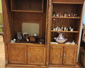 Entertainment center with side bookcase