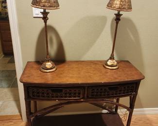 Entry table and lamps