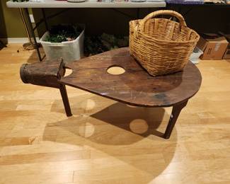 Table made from a blacksmith bellow