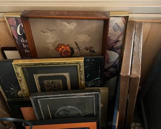 Lots of framed art, many original pieces