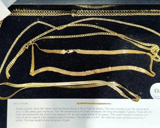 14k and 18k Yellow Gold Necklaces Orlando Estate Auction