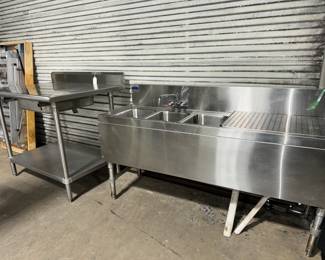 Stainless Work Stations and Sink Orlando Estate Auction