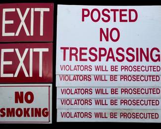 Assorted Warning Exit Signs