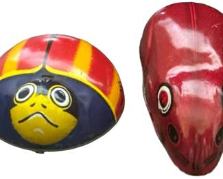 1950s Koyo Tin Friction Mouse Ladybug