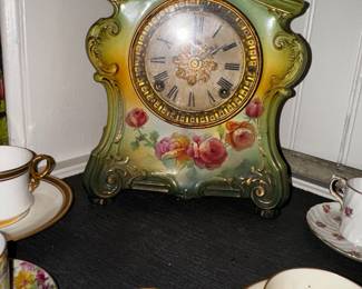 1880s Ansonia Royal Bonn La Ledan Porcelain Clock