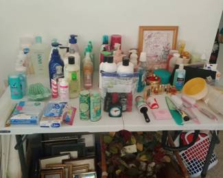 Lotions, hair products, vintage perfume 
